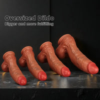7.8in 8.66in 9.44in 11.41in Curved Fat Lifelike Real Skin Dildo Sex Toy Penis