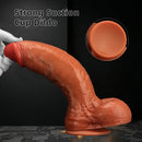 7.8in 8.66in 9.44in 11.41in Curved Fat Lifelike Real Skin Dildo Sex Toy Penis