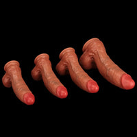 7.8in 8.66in 9.44in 11.41in Curved Fat Lifelike Real Skin Dildo Sex Toy Penis