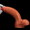 7.8in 8.66in 9.44in 11.41in Curved Fat Lifelike Real Skin Dildo Sex Toy Penis