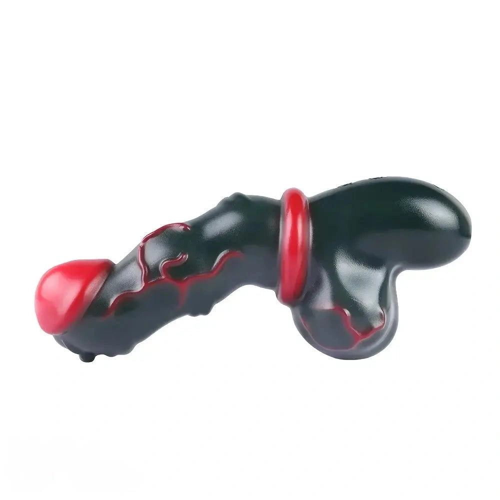 7.8in Alien Mutant Simulation Penis Colorful Ribbed Vaginal Handle Dildo