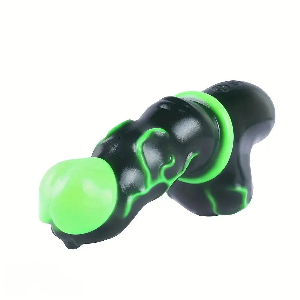 7.8in Alien Mutant Simulation Penis Colorful Ribbed Vaginal Handle Dildo