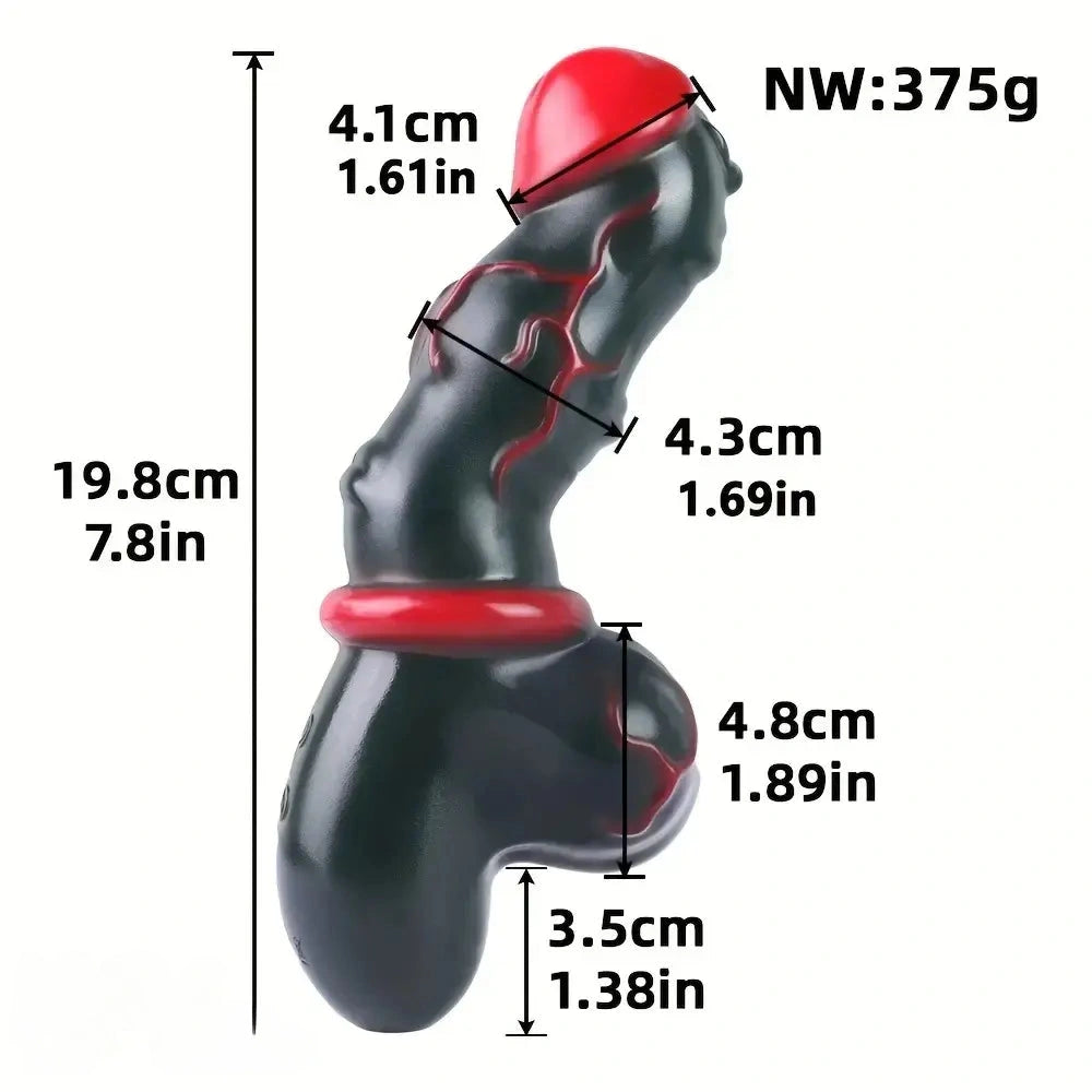 7.8in Alien Mutant Simulation Penis Colorful Ribbed Vaginal Handle Dildo