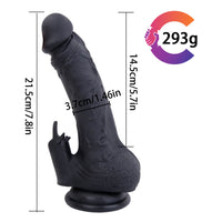 7.8in Black Realistic Dildo For Anus G-spot Vagina Stimulation