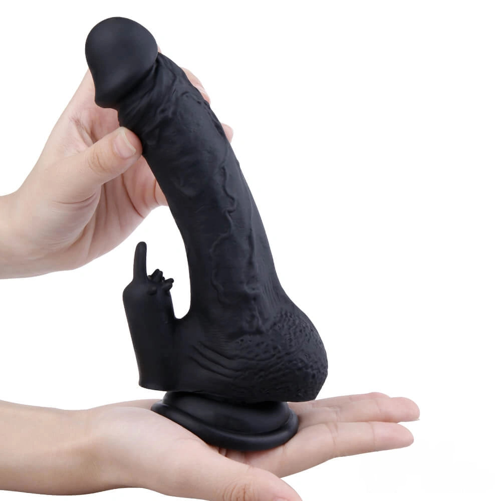7.8in Black Realistic Dildo For Anus G-spot Vagina Stimulation