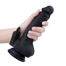 7.8in Black Realistic Dildo For Anus G-spot Vagina Stimulation