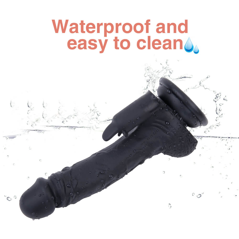 7.8in Black Realistic Dildo For Anus G-spot Vagina Stimulation