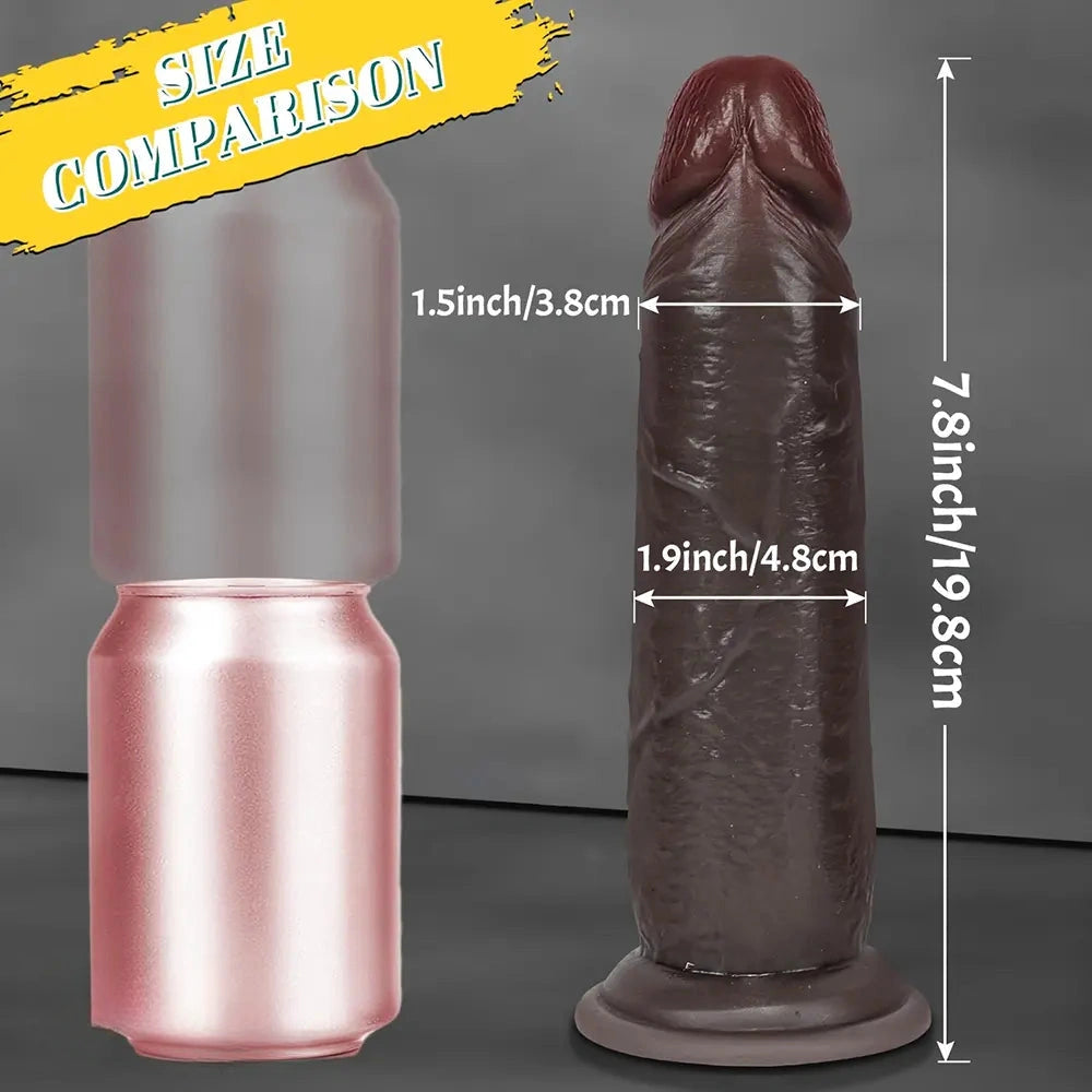 7.8in Liquid Silicone Dual-hardness Makeup Realistic Soft Uncut Dildo