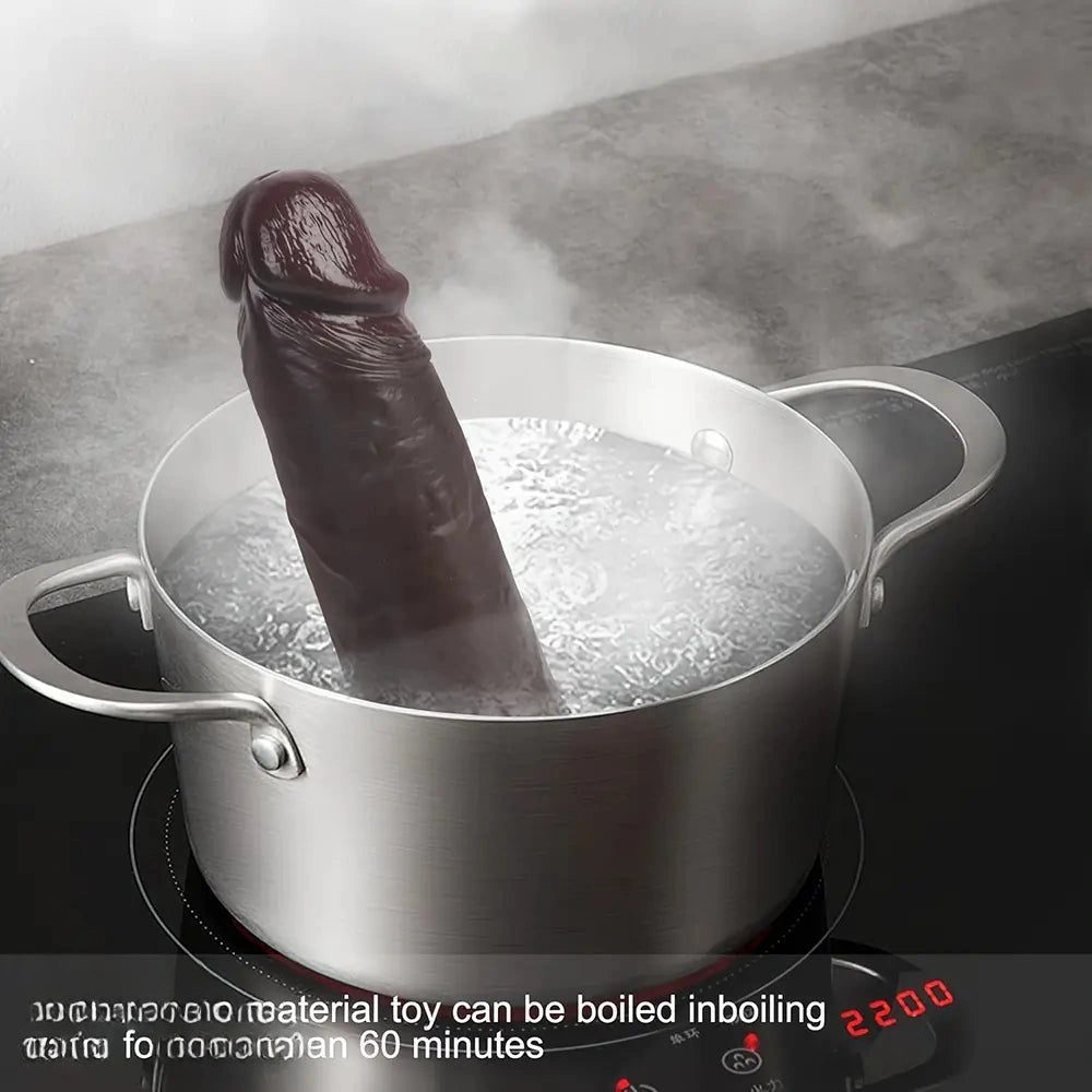 7.8in Liquid Silicone Dual-hardness Makeup Realistic Soft Uncut Dildo