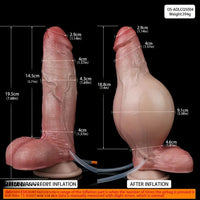 7.8in Liquid Silicone Soft Realistic Penis Inflatable Ejaculating Female Dildo