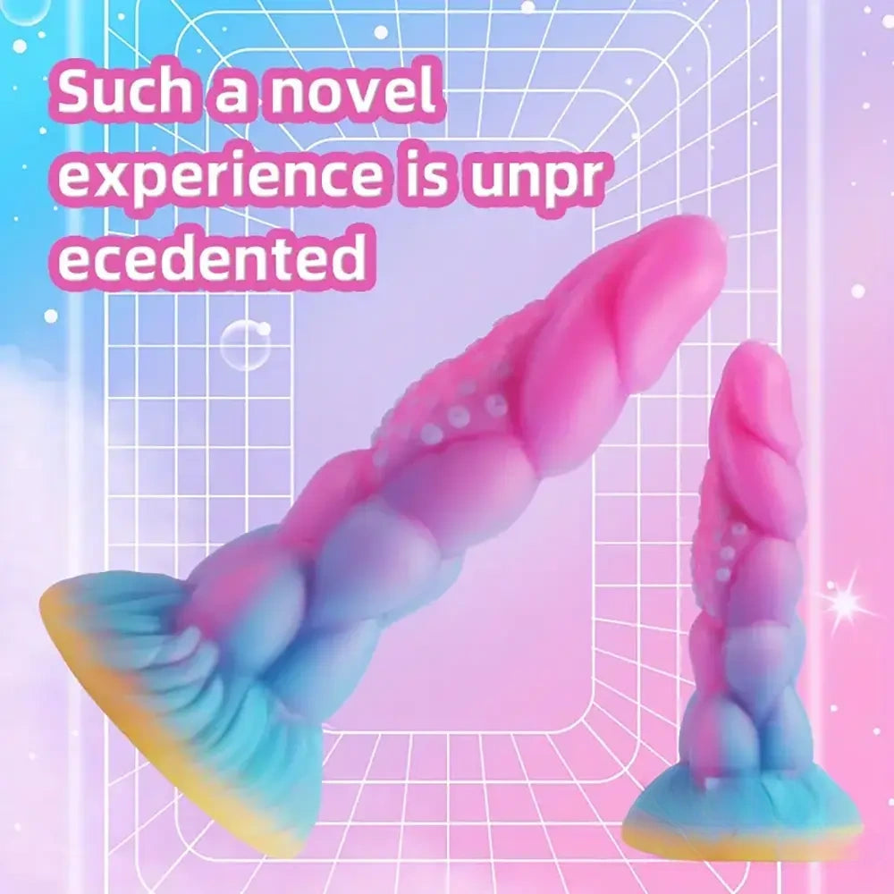 7.8in Monster Luminous Silicone Women Dildo For Hands-Free G Spot Play