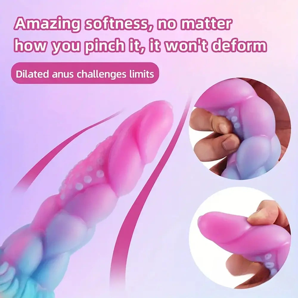 7.8in Monster Luminous Silicone Women Dildo For Hands-Free G Spot Play