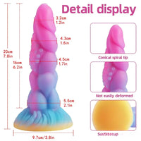 7.8in Monster Luminous Silicone Women Dildo For Hands-Free G Spot Play