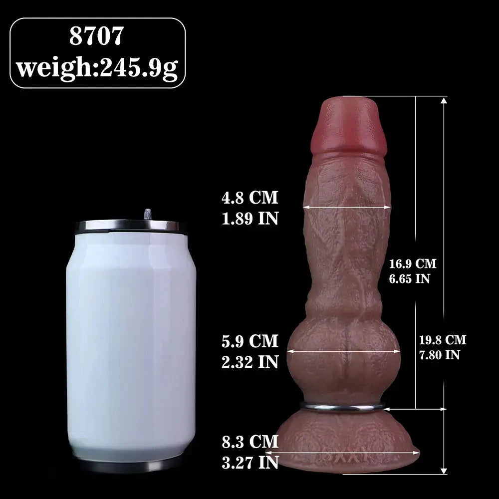 7.8in Ovipositor Platinum Silicone Dildo Realistic Passionate Game Soft Tool