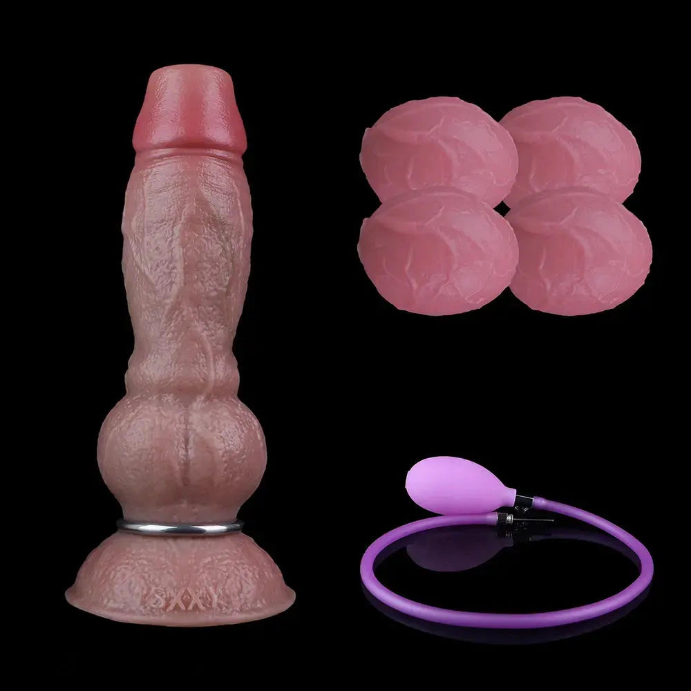 7.8in Ovipositor Platinum Silicone Dildo Realistic Passionate Game Soft Tool