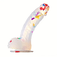 7.8in Realistic Confetti Silicone Soft Dildo For Anus Vaginal Stimulation
