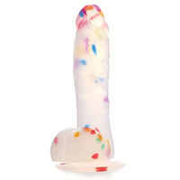 7.8in Realistic Confetti Silicone Soft Dildo For Anus Vaginal Stimulation