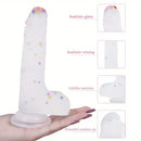 7.8in Realistic Confetti Silicone Soft Dildo For Anus Vaginal Stimulation
