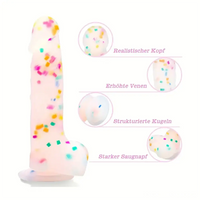7.8in Realistic Confetti Silicone Soft Dildo For Anus Vaginal Stimulation