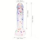 7.8in Realistic Confetti Silicone Soft Dildo For Anus Vaginal Stimulation