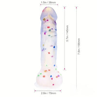 7.8in Realistic Confetti Silicone Soft Dildo For Anus Vaginal Stimulation