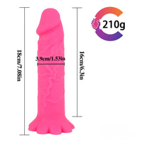 7.8in Realistic Dildo For Women With Chrysanthemum Flower Sucker
