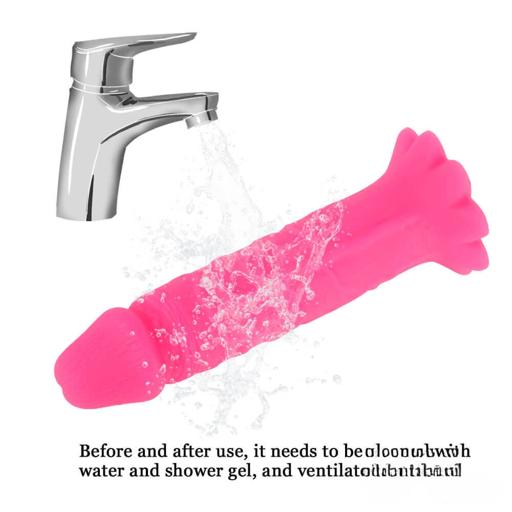 7.8in Realistic Dildo For Women With Chrysanthemum Flower Sucker