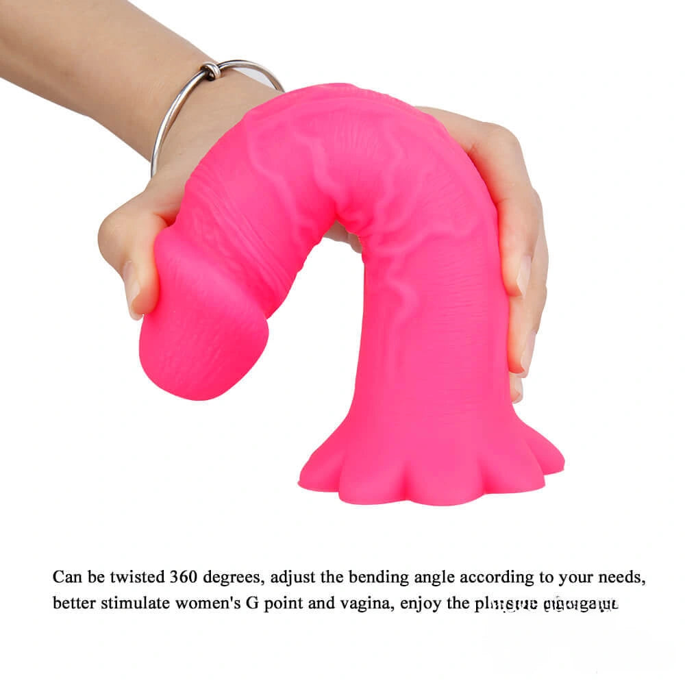 7.8in Realistic Dildo For Women With Chrysanthemum Flower Sucker
