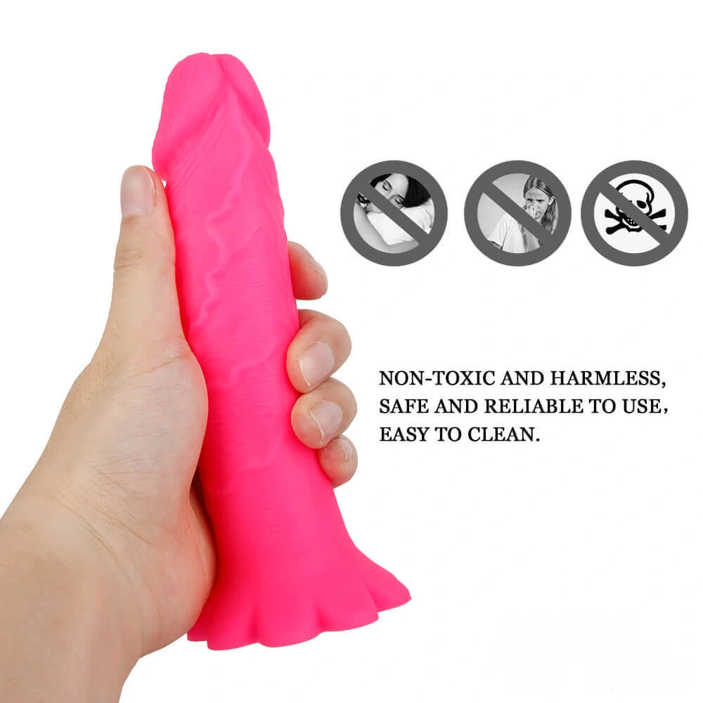 7.8in Realistic Dildo For Women With Chrysanthemum Flower Sucker
