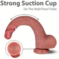 7.8in Soft Silicone Lifelike Penis Real Dildo For G-Spot Anal Stimulation