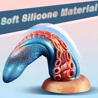 7.8in Soft Silicone Octopus Tentacle Suction Cup Dildo For G-Spot Orgasm
