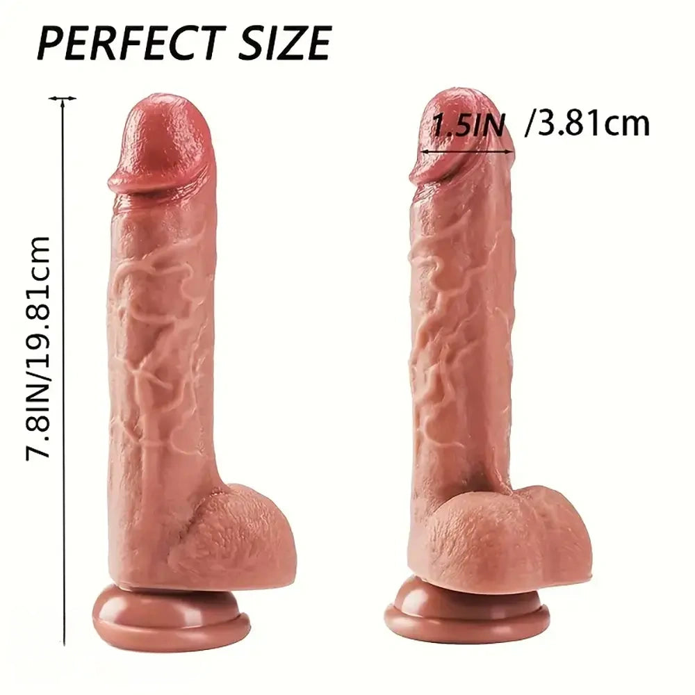 7.8in Soft Silicone Real Dildo For Hands Free Adult Toy Women Men Love