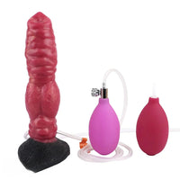 7.91in Dog Ejaculating Inflatable Silicone Soft Dildo For Women Sex Toy