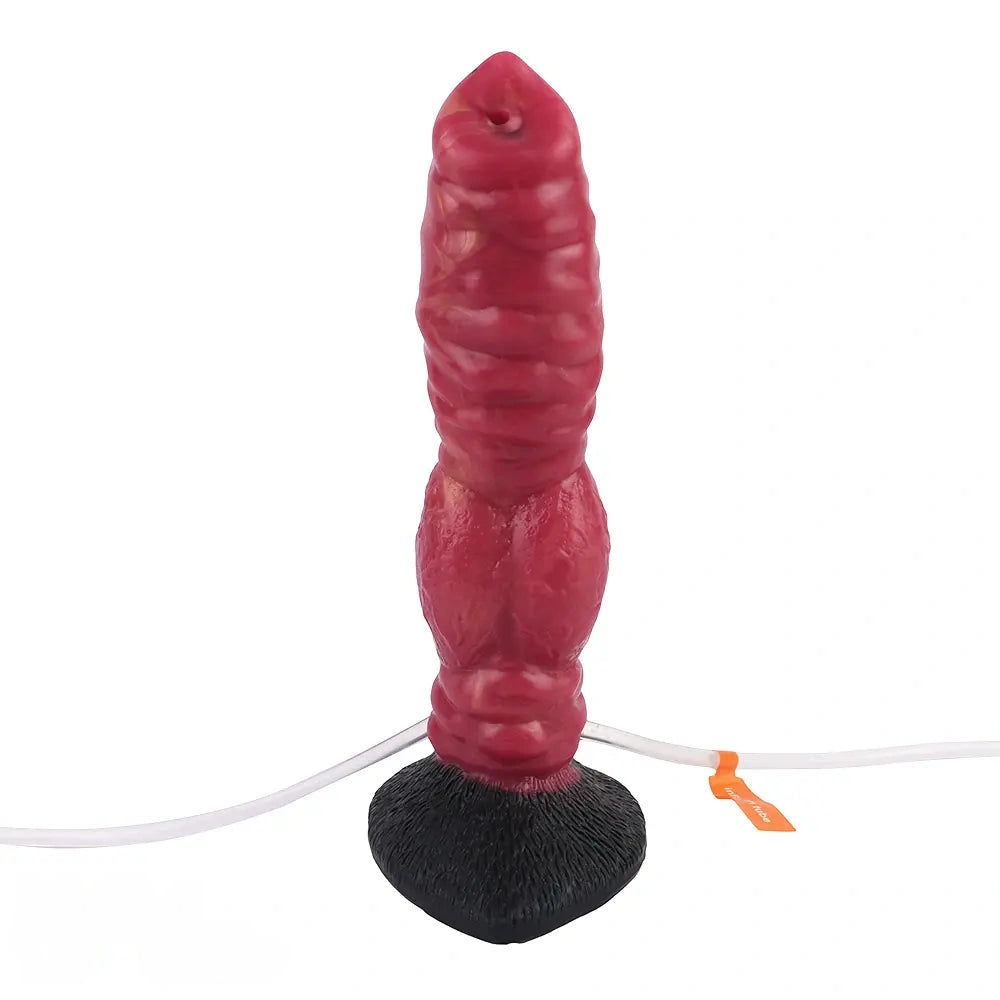 7.91in Dog Ejaculating Inflatable Silicone Soft Dildo For Women Sex Toy