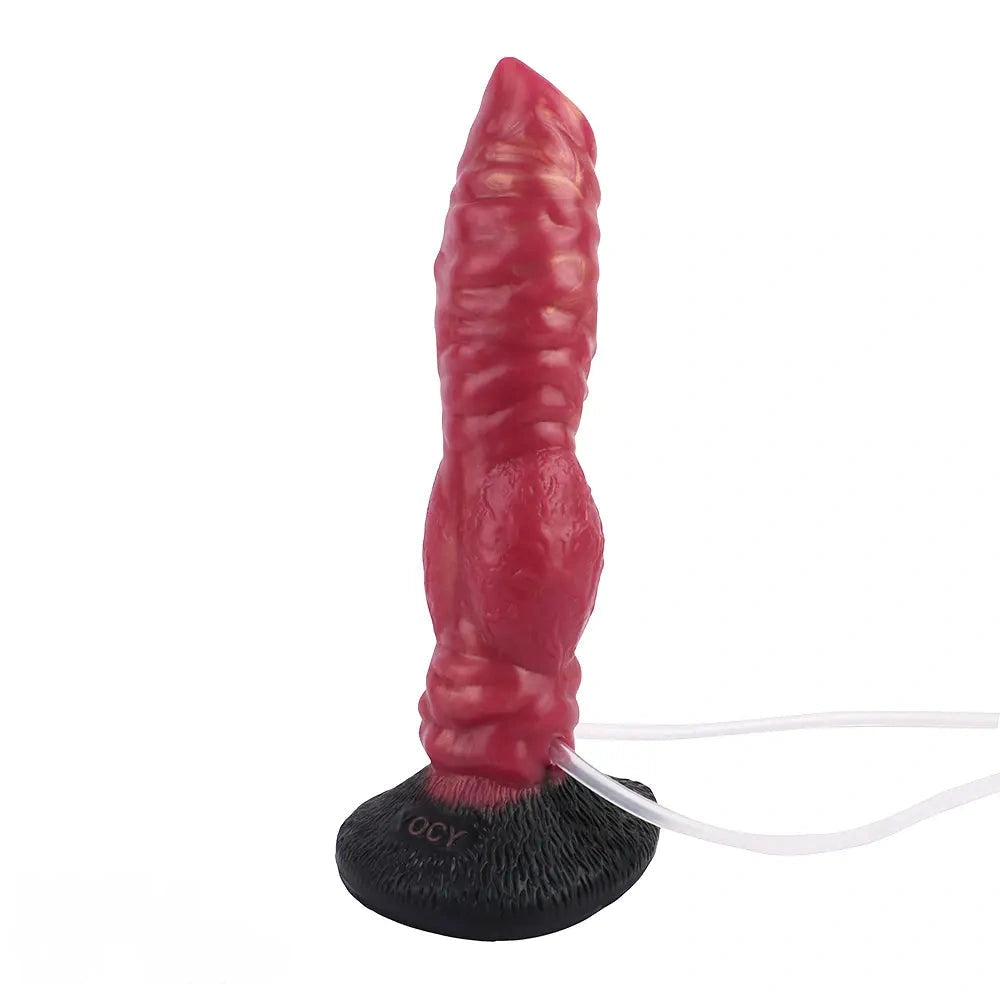 7.91in Dog Ejaculating Inflatable Silicone Soft Dildo For Women Sex Toy