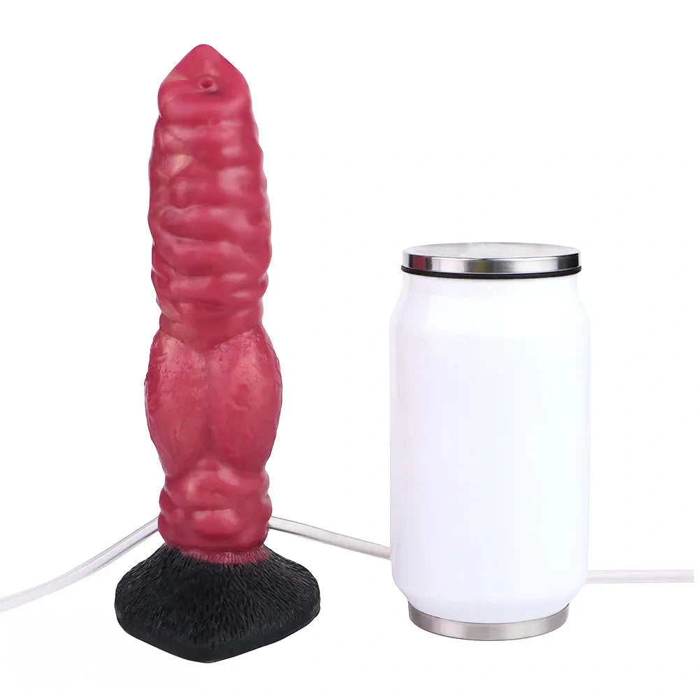 7.91in Dog Ejaculating Inflatable Silicone Soft Dildo For Women Sex Toy