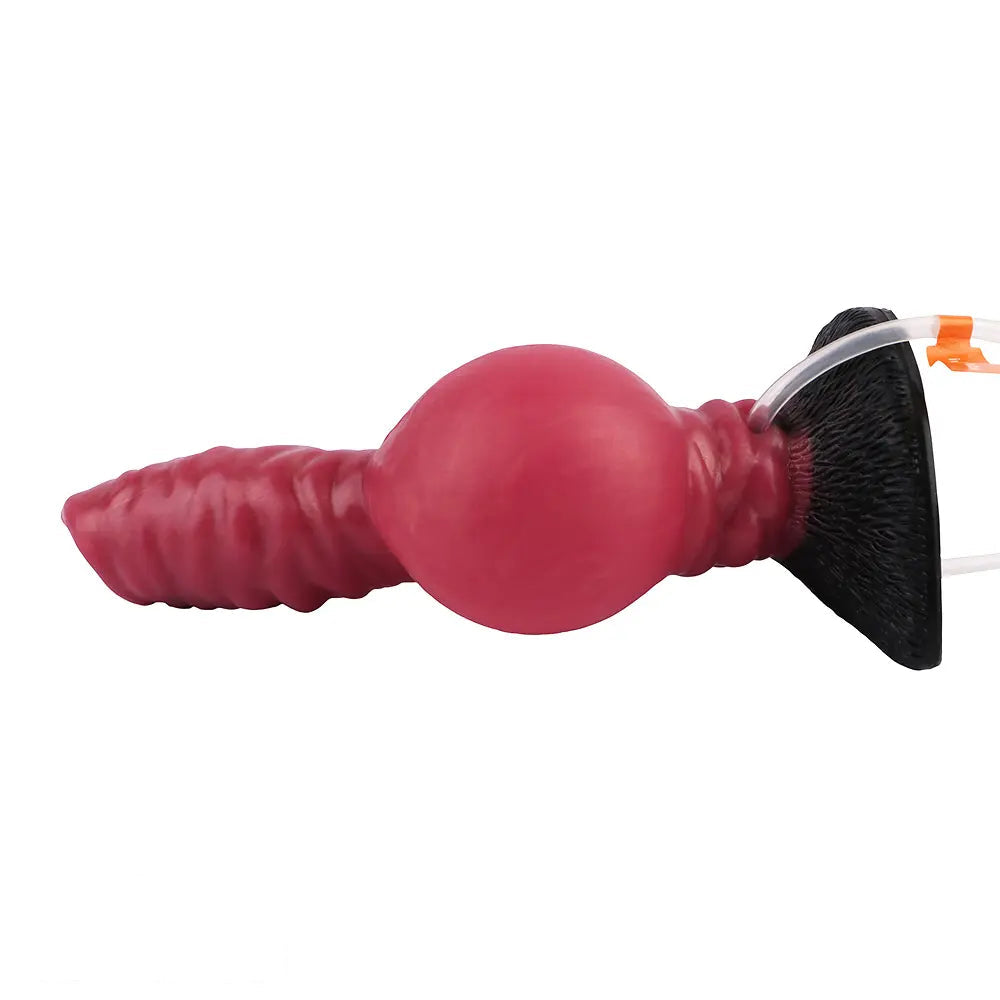 7.91in Dog Ejaculating Inflatable Silicone Soft Dildo For Women Sex Toy