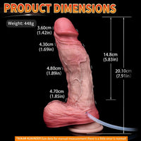 7.91in Dual Density Silicone Ejaculating Dildo With Suction Cup Penis