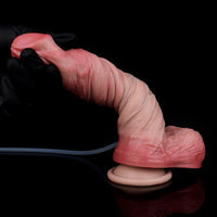 7.91in Dual Density Silicone Ejaculating Dildo With Suction Cup Penis