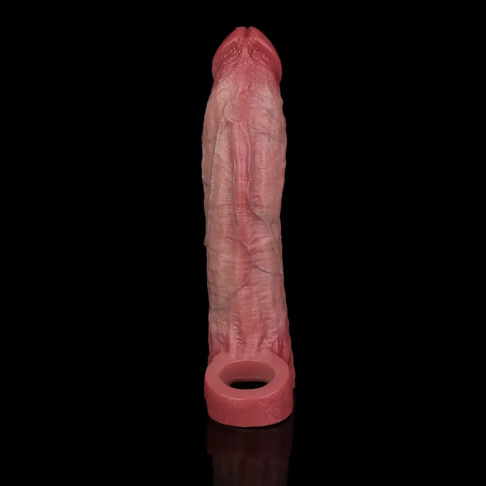 7.91in Realistic Penis Dildo Cock Sleeve Extender Vibrating Remote Sex Toy