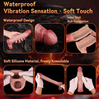 7.91in Realistic Penis Dildo Cock Sleeve Extender Vibrating Remote Sex Toy