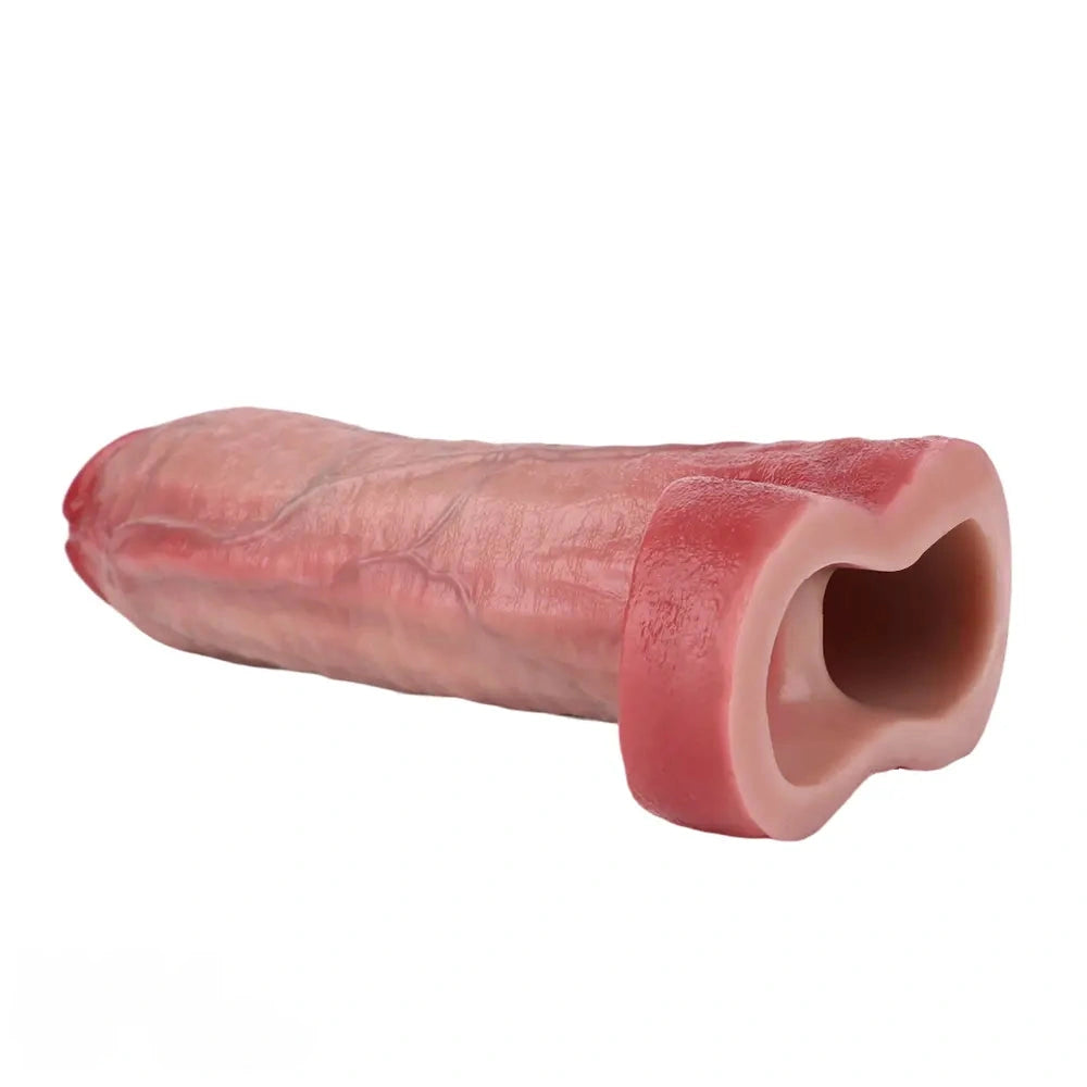 7.91in Realistic Penis Dildo Cock Sleeve Extender Vibrating Remote Sex Toy