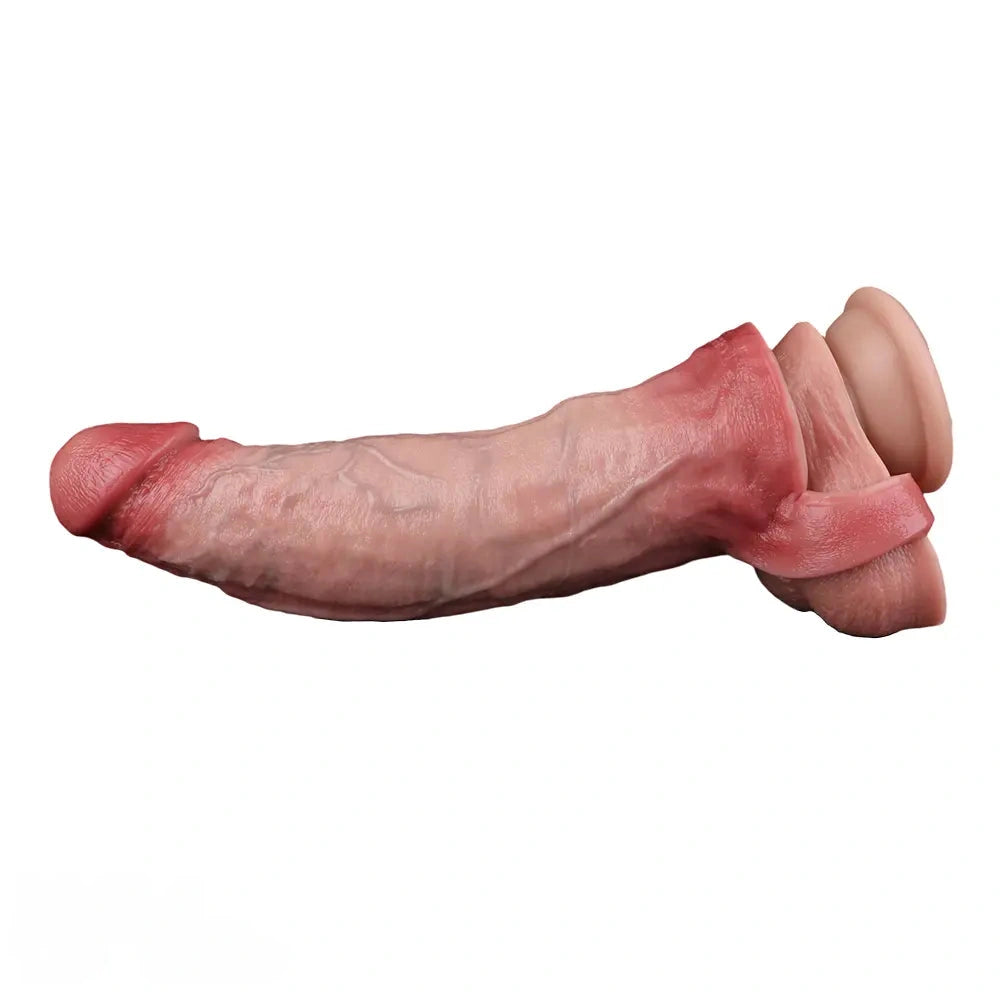 7.91in Realistic Penis Dildo Cock Sleeve Extender Vibrating Remote Sex Toy