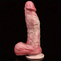 7.91in Realistic Penis Female Manual Soft Liquid Double Layer Silicone Dildo
