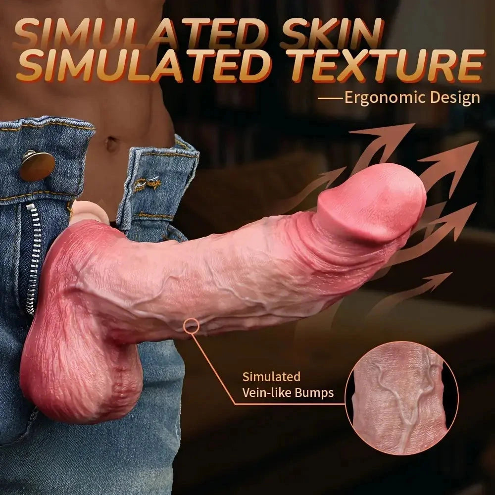 7.91in Realistic Penis Female Manual Soft Liquid Double Layer Silicone Dildo