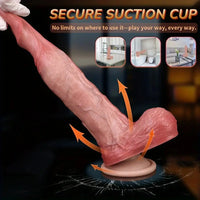 7.91in Realistic Penis Female Manual Soft Liquid Double Layer Silicone Dildo
