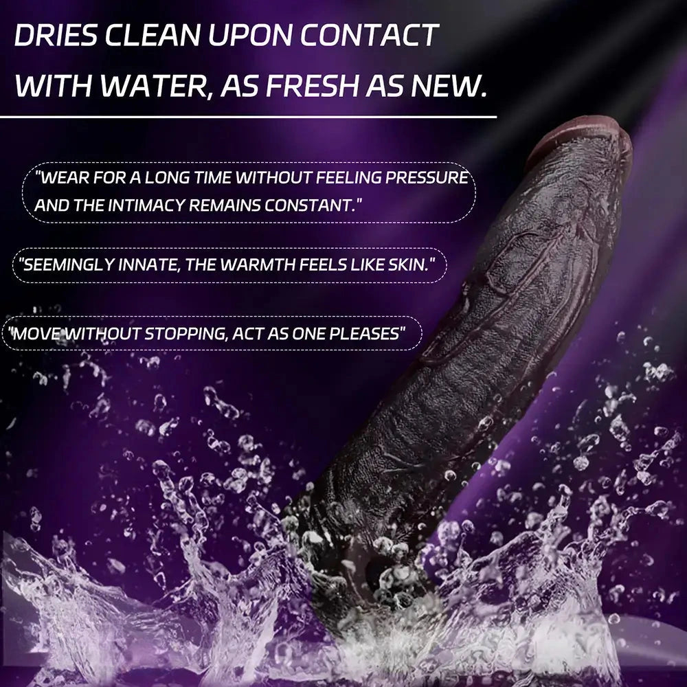 7.91in Vibrating Dildo Sleeve Washable Soft Touch Dildo Cover Penis Ring