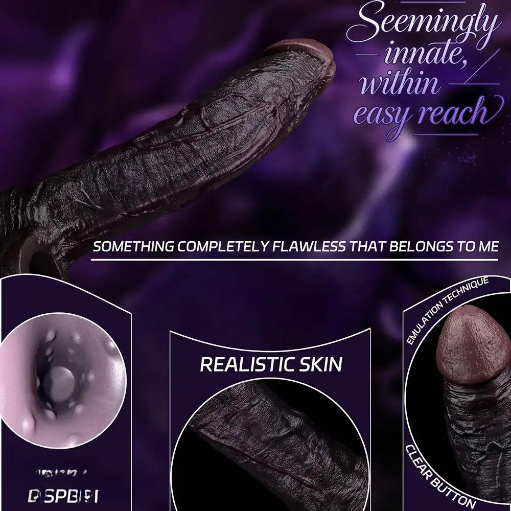 7.91in Vibrating Dildo Sleeve Washable Soft Touch Dildo Cover Penis Ring