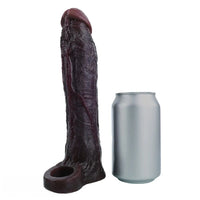 7.91in Vibrating Dildo Sleeve Washable Soft Touch Dildo Cover Penis Ring