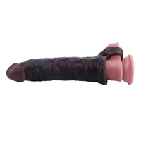 7.91in Vibrating Dildo Sleeve Washable Soft Touch Dildo Cover Penis Ring